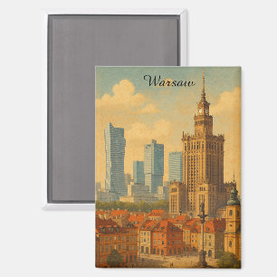 Warschau Polen Skyline  Illustratie Magneet