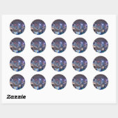 Warschau, Polen skyline Ronde Sticker (Vel)