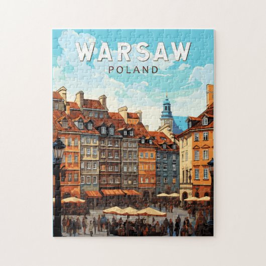 Warschau Polen Travel Art Vintage Legpuzzel (Verticaal)