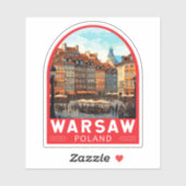 Warschau Polen Travel Art Vintage Sticker (Vel)
