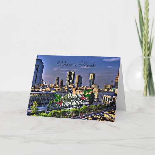 Warschau, Polen, Vrolijk kerstfeest Kaart (Voorkant)
