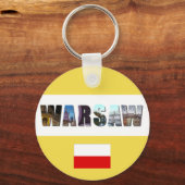 Warschau Poolse vlag Sleutelhanger (Voorkant)