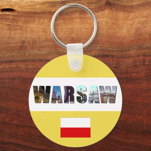 Warschau Poolse vlag Sleutelhanger (Voorkant)