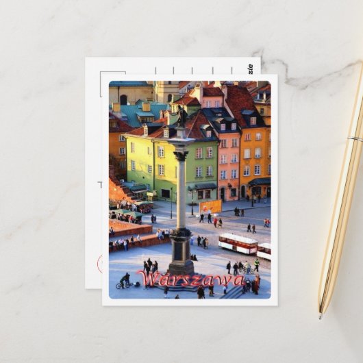 Warschau - Sigismund Column - Polen - Briefkaart (Voorkant / Achterkant in situ)