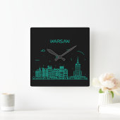 Warschau skyline vierkante klok (Huis)