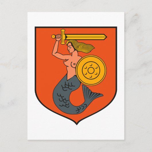 Warschau wapenschild briefkaart (Voorkant)