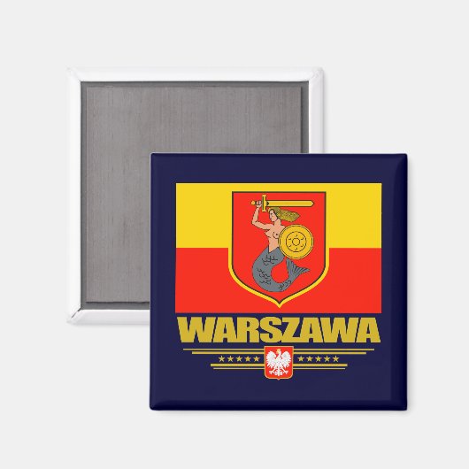 Warschau (Warschau) Polen Magneet (Voorkant / Achterkant)