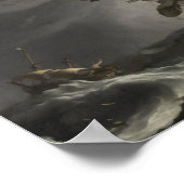 Warschepen in een zwaar Storm, Ludolf Bakhuysen, c Poster (Hoek)