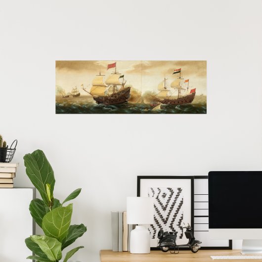 Warships - Cornelis Verbeeck Fine Art Poster (Thuiskantoor)