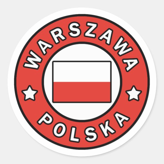 Warszawa Polska Ronde Sticker (Voorkant)