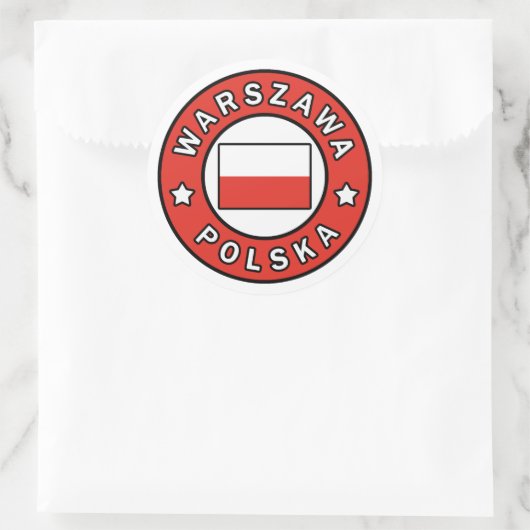 Warszawa Polska Ronde Sticker (Tas)