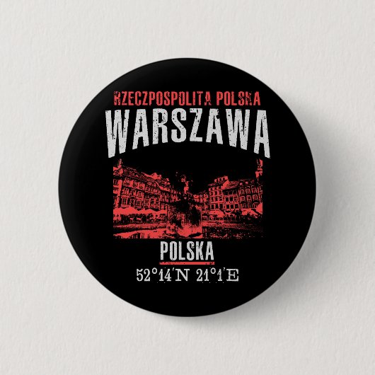 Warszawa Ronde Button 5,7 Cm (Voorkant)