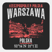 Warszawa Vierkante Sticker (Voorkant)