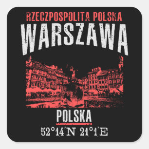 Warszawa Vierkante Sticker