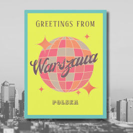 Warszawa Warschau Polen kleurrijk wenskaart Briefkaart