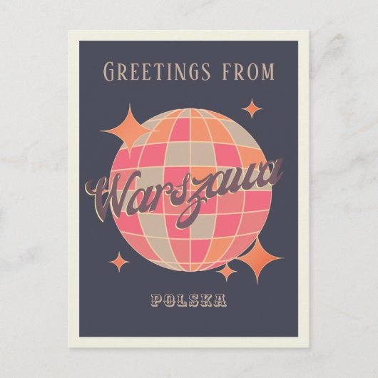 Warszawa Warschau polska Polen retro groet Briefkaart (Voorkant)
