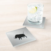 Wart Hog Silver Glazen Onderzetter (Schuin)