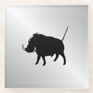 Wart Hog Silver Glazen Onderzetter