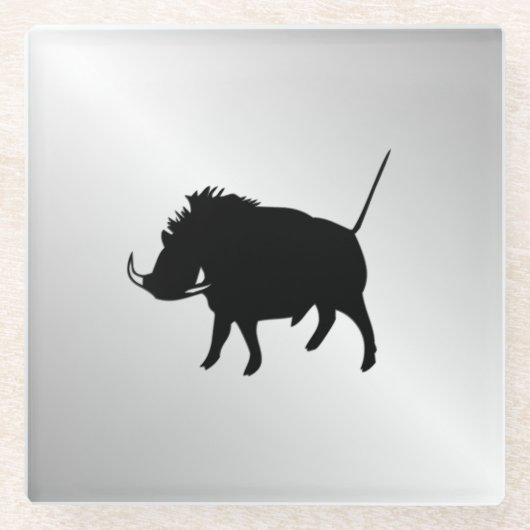Wart Hog Silver Glazen Onderzetter (Voorkant)