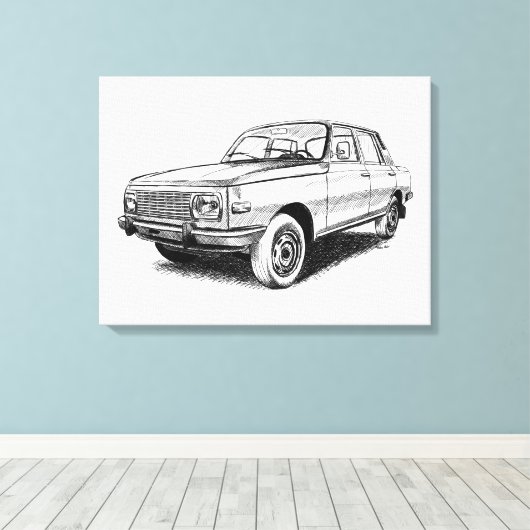 Wartburg 353  canvas afdruk (Insitu (Houten vloer))