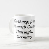 Wartburg, van het Castle Eisenach, Thüringen, Duit Koffiemok (Voorkant links)