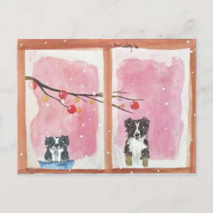 Warten auf den Weihnachtsmann Briefkaart