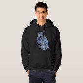 Warter Kleur Schilderij Bold Blue Uil Hoodie (Voorkant volledig)