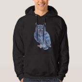 Warter Kleur Schilderij Bold Blue Uil Hoodie (Voorkant)