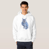 Warter Kleur Schilderij Bold Blue Uil Hoodie (Voorkant volledig)