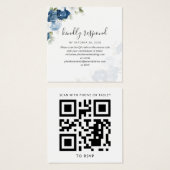 Wartercolor Floral QR Code Wedding RSVP Kaart (Voorkant /achterkant)