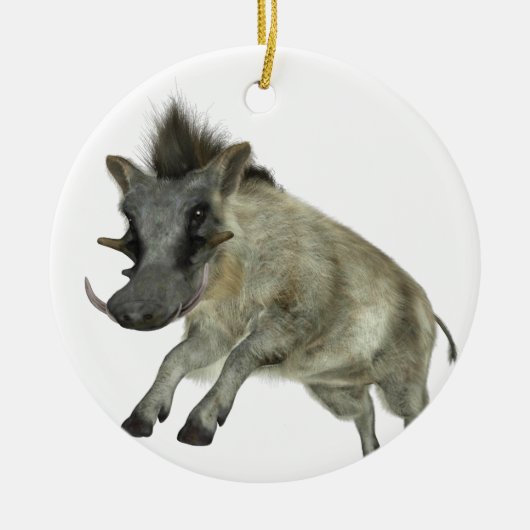 Warthog Jumping to Right Keramisch Ornament (Voorkant)
