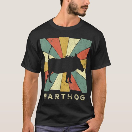  Warthog Lover Retro Style Animal T-shirt (Voorkant)