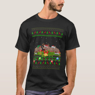 Warthog Lover Xmas Lighting Santa Ugly Warthog Chr T-shirt