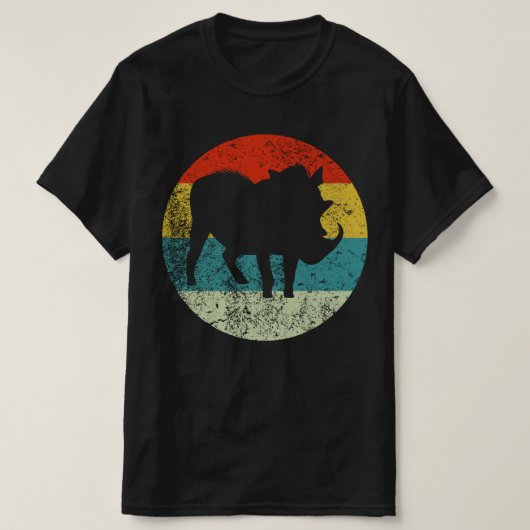 Warthog retro silhouet 70s t-shirt (Design voorkant)