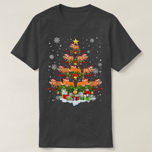 Warthog Santa Xmas Boom verlicht het wild Ugly Chr T-shirt (Design voorkant)