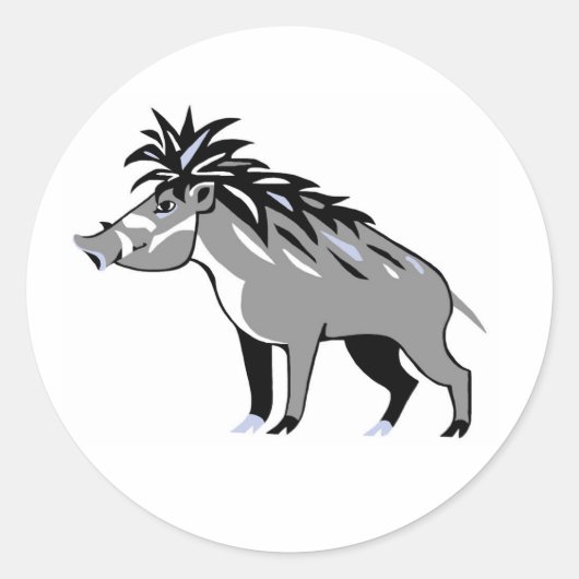 Warthog - Wratvarken - Bedreigd dier - Natuur Ronde Sticker (Voorkant)