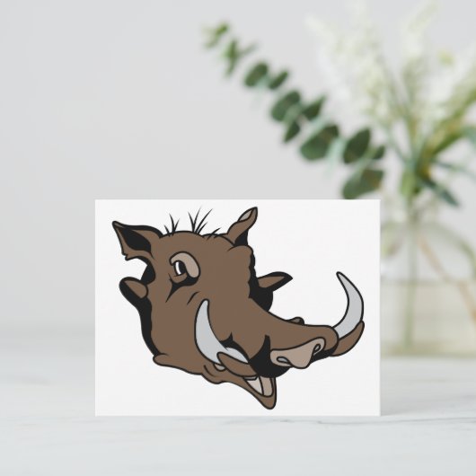 Warthoghoofd Briefkaart (Staand voorkant)
