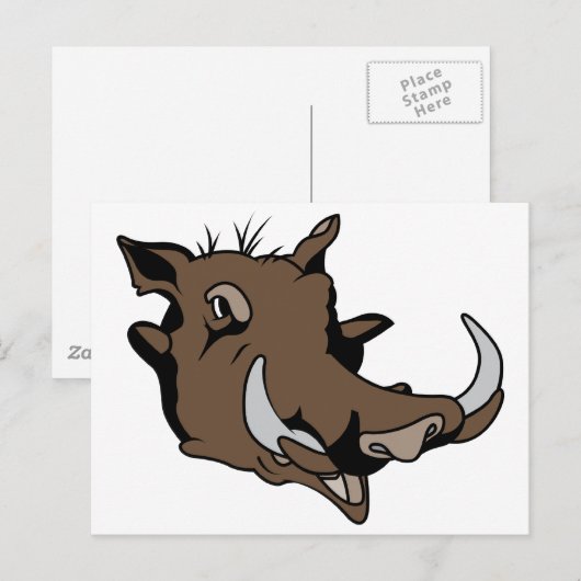 Warthoghoofd Briefkaart (Voorkant / Achterkant)