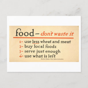  Wartime Food Waste Briefkaart