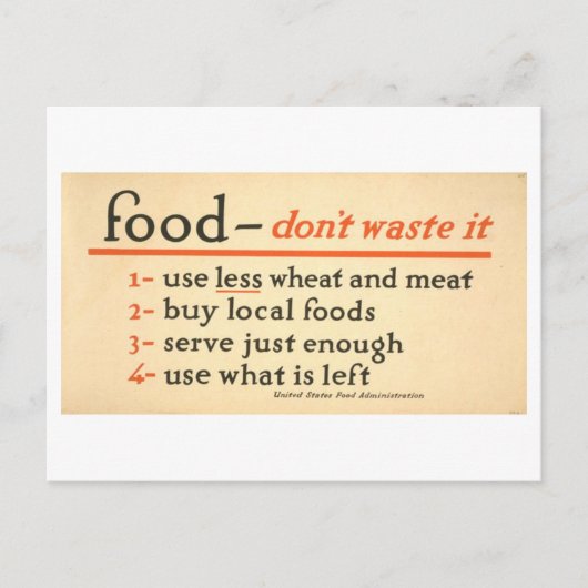 Wartime Food Waste Briefkaart (Voorkant)
