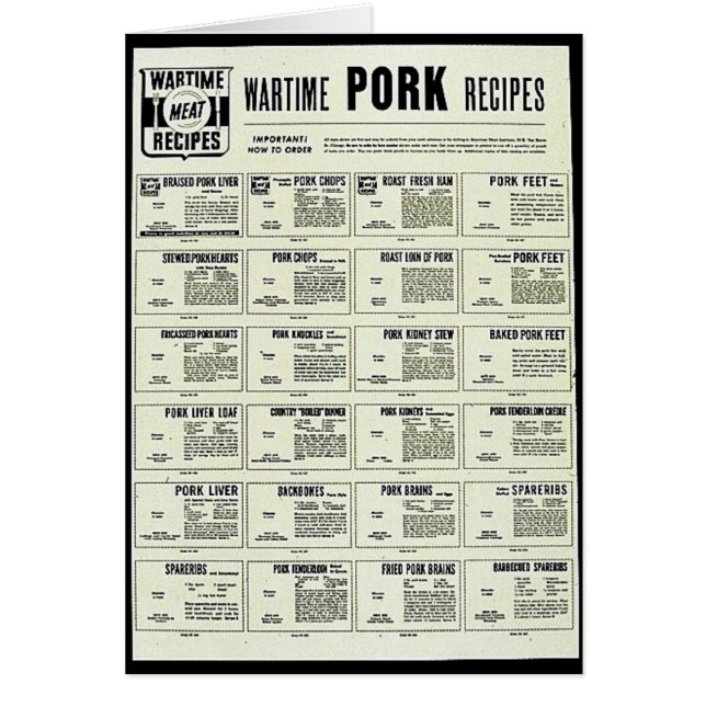 Wartime Pork Recipes (Voorkant)