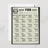 Wartime Pork Recipes Briefkaart (Voorkant / Achterkant)
