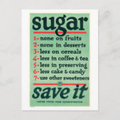 Wartime "Sugar - Save It" Poster Briefkaart (Voorkant)