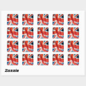 Wartime Wavy Union Jack Britse vlag Vierkante Sticker (Vel)