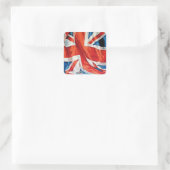 Wartime Wavy Union Jack Britse vlag Vierkante Sticker (Tas)
