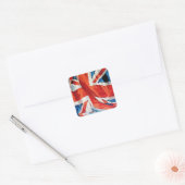 Wartime Wavy Union Jack Britse vlag Vierkante Sticker (Envelop)