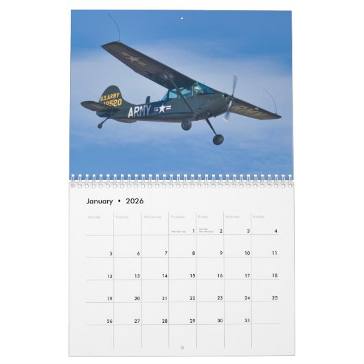 Warvogels — ZK-ARJ (gemiddelde maand van 2 bladzij Kalender (Jan 2026)