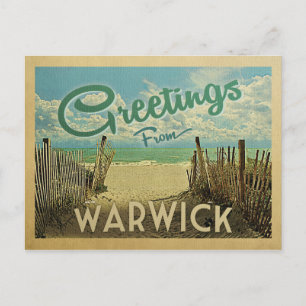 Warwick Beach Vintage Travel Briefkaart