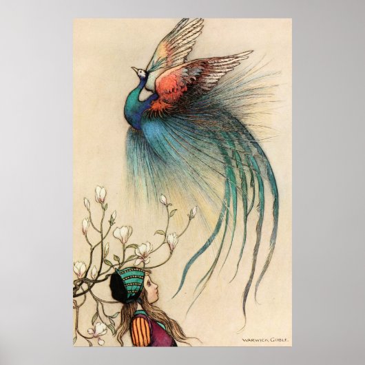 Warwick Goble het meisje en de paradijsvogel Poster (Voorkant)