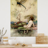 Warwick Goble Waterbaby op een Waterlelie Poster (Keuken)